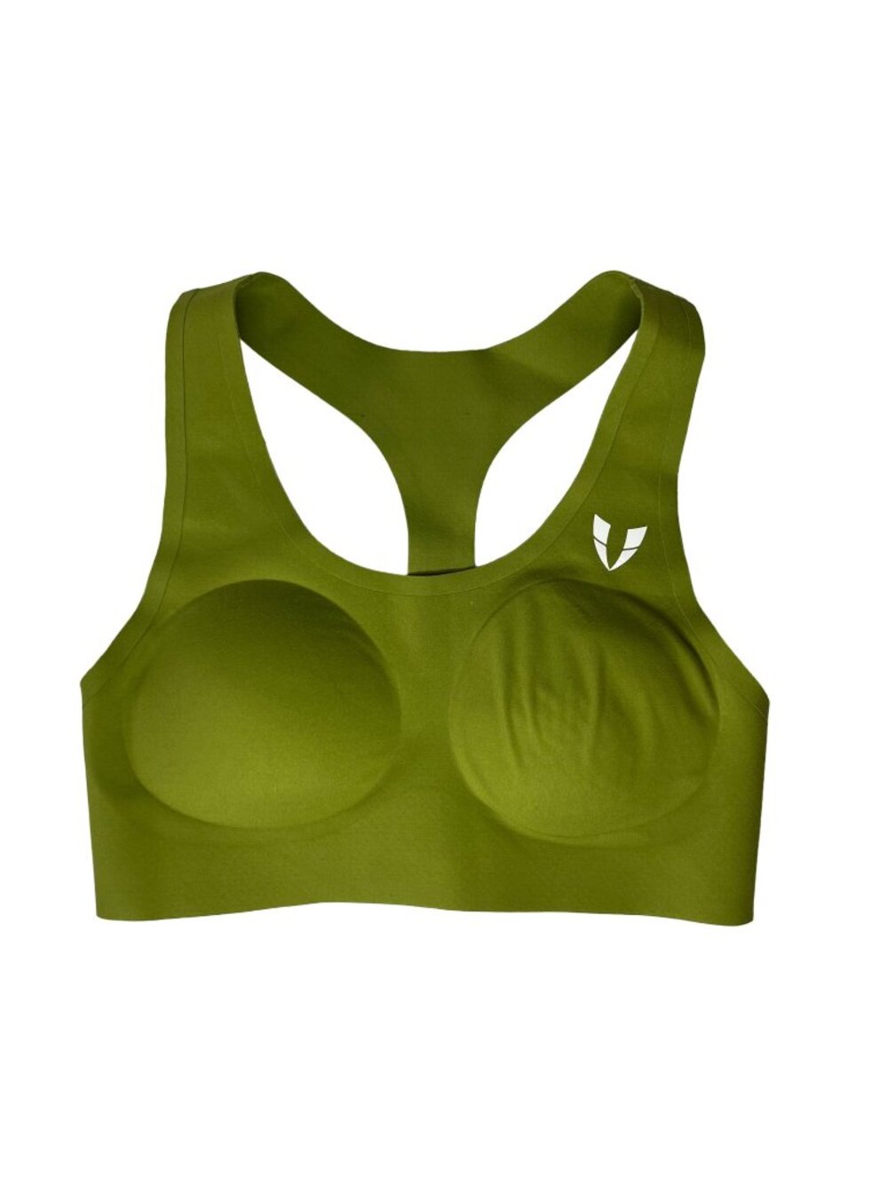 Firm Abs Racerback Sports Bra Womens XS Olive Green New Padded